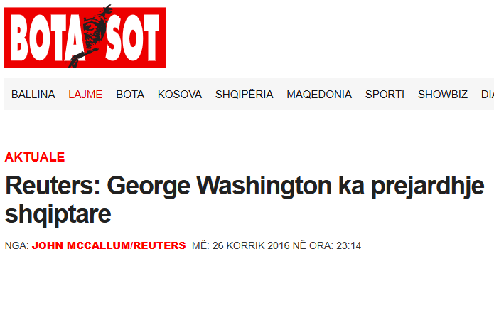 Një prej shumë shembujve është ky artikull i Bota Sot