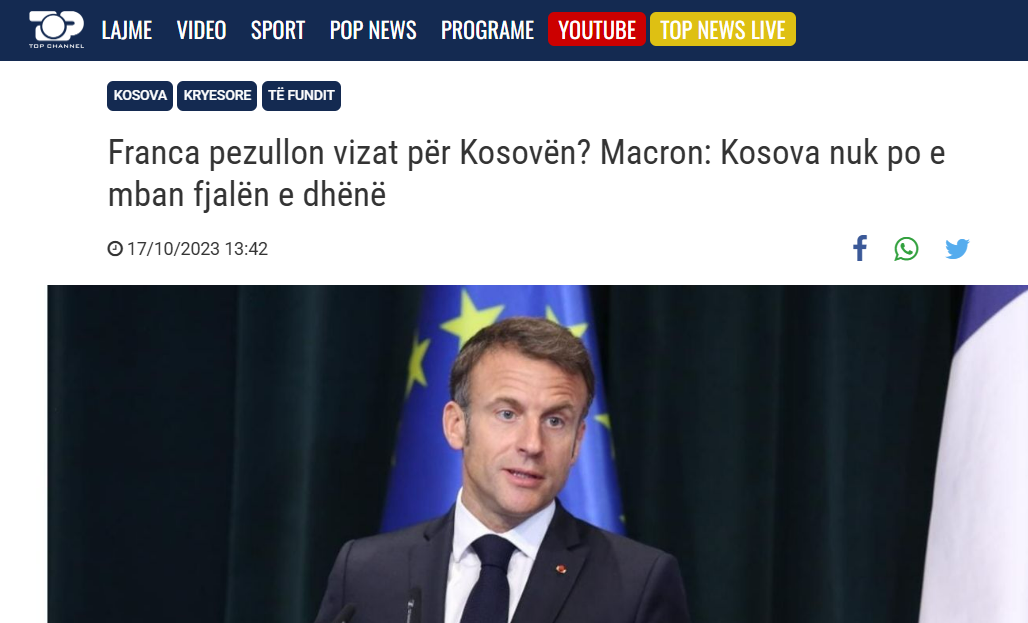 Raportimi i pasaktë nga Top Channel